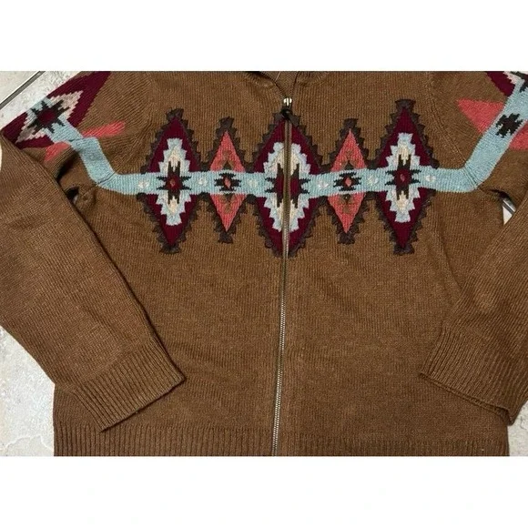 Vintage Christopher & Banks western zip up cardigan size XL - Picture 2 of 8